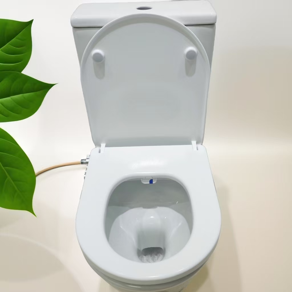 D Shaped Bidet Toilet Seat Cover with Dual Nozzles
